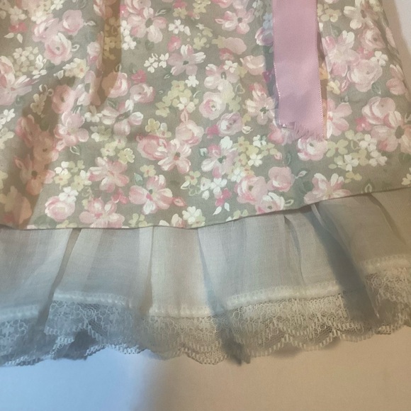 Vintage 80s Sears Winnie The Pooh Dress Floral Lace Trim - Picture 5 of 9